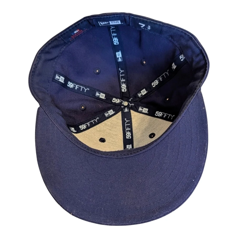 New Era 59FIFTY New York Yankees Fitted Hat Navy Blue 7 3/8 MLB Authentic - Picture 3 of 5